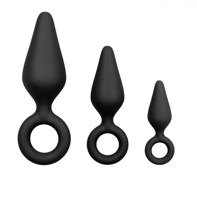 Набор из 3 черных анальных пробок Pointy Plug Set - фото, цены