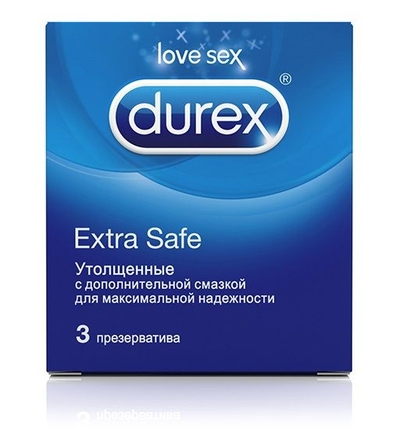 Утолщённые презервативы Durex Extra Safe - 3 шт. - фото, цены