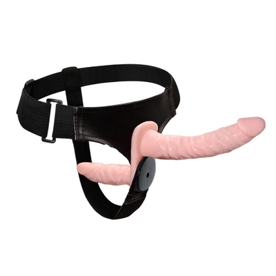Женский страпон с вибрацией и вагинальной пробкой Ultra Passionate Harness - 18 см. - фото, цены