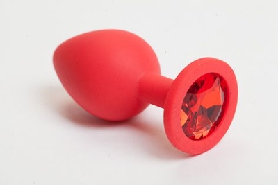 Красная силиконовая пробка с красным кристаллом - 9,5 см. - фото, цены