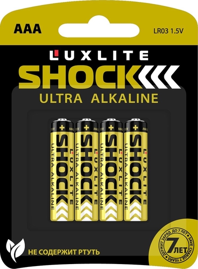 Батарейки Luxlite Shock (gold) типа ааа - 4 шт. - фото, цены