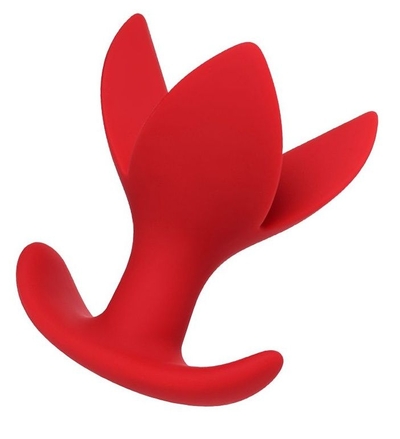 Красная силиконовая расширяющая анальная пробка Flower - 9 см. - фото, цены