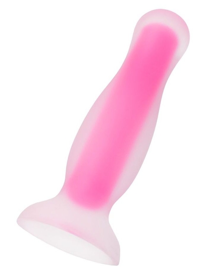 Розовая, светящаяся в темноте анальная втулка John Glow - 12,5 см. - фото, цены