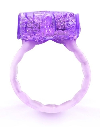Фиолетовое эрекционное кольцо c вибропулей - фото, цены