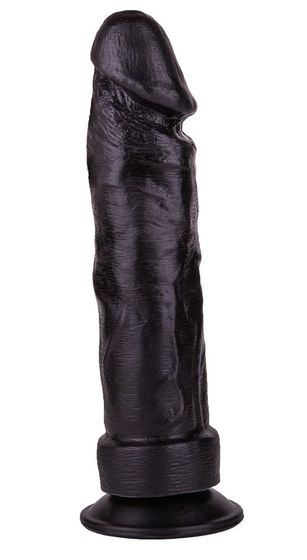 Крупный чёрный фаллоимитатор без мошонки - 20,5 см. - фото, цены