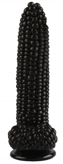 Черный фаллоимитатор-кукуруза на присоске - 20,5 см. - фото, цены