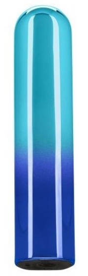 Голубой гладкий мини-вибромассажер Glam Vibe - 9 см. - фото, цены