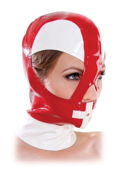 Красно-белый шлем на молнии - фото, цены