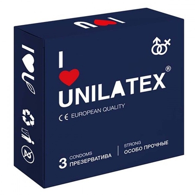 Ультрапрочные презервативы Unilatex Extra Strong - 3 шт. - фото, цены