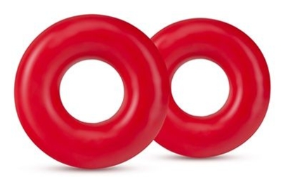 Набор из 2 красных эрекционных колец Donut Rings Oversized - фото, цены