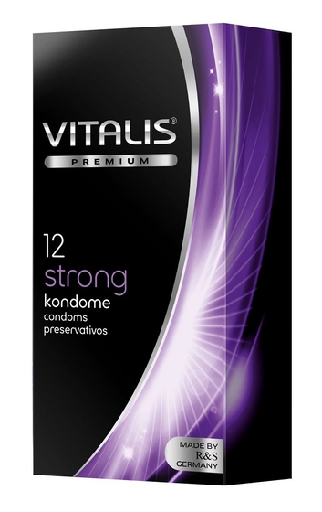 Презервативы с утолщённой стенкой Vitalis Premium strong - 12 шт. - фото, цены