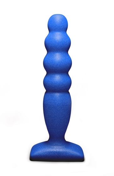 Синий анальный стимулятор Large Bubble Plug - 14,5 см. - фото, цены