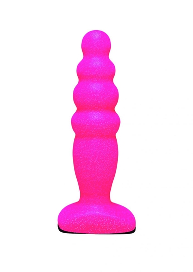 Розовый анальный стимулятор Small Bubble Plug - 11 см. - фото, цены