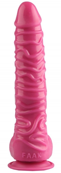 Розовый реалистичный фаллоимитатор на присоске - 26,5 см. - фото, цены
