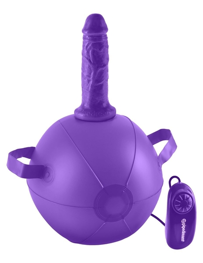 Фиолетовый надувной мяч с вибронасадкой Vibrating Mini Sex Ball - 15,2 см. - фото, цены