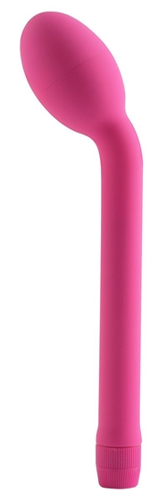 Розовый тонкий вибростимулятор с увеличенной головкой Slender G - 20,3 см. - фото, цены