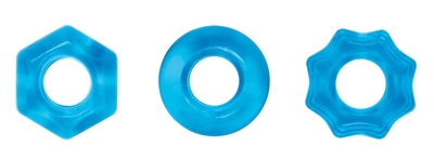 Набор из 3 голубых эрекционных колец Chubbies - фото, цены