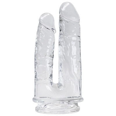 Прозрачный анально-вагинальный фаллоимитатор на присоске Imperium Jelly Dildo - 18 см. - фото, цены