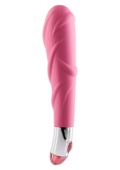 Розовый вибратор Lovely Vibes Laced - 18,5 см. - фото, цены