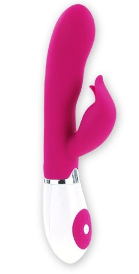 Розовый вибратор Felix с клиторальным стимулятором - 21 см. - фото, цены