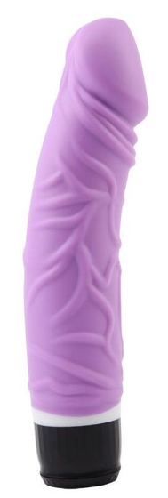 Фиолетовый вибратор-реалистик Thick Realistic Dildo - 19,5 см. - фото, цены