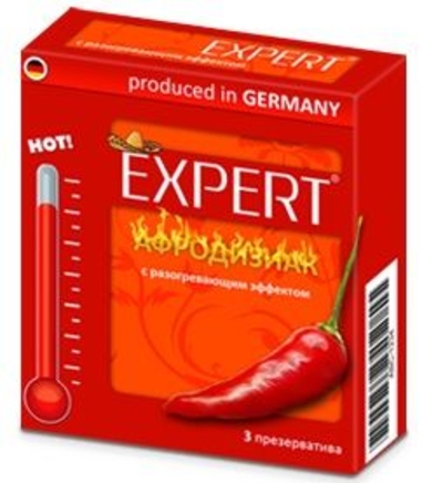 Презервативы Expert Афродизиак с разогревающим эффектом - 3 шт. - фото, цены