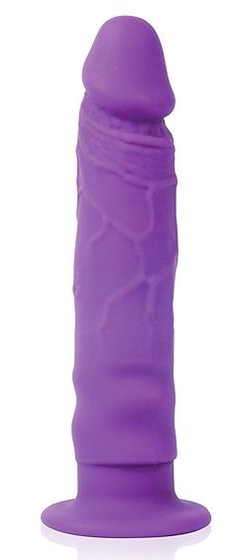 Фиолетовый реалистичный фаллоимитатор на присоске - 12 см. - фото, цены