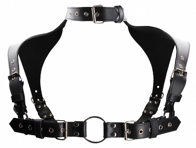 Черная мужская портупея Men Harness With Neck Collar - фото, цены