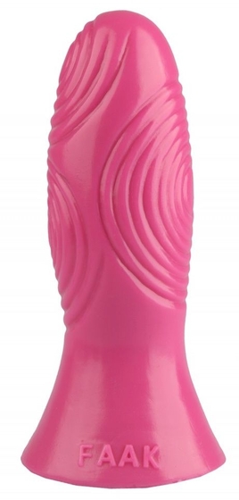 Розовая анальная втулка с рельефом - 17 см. - фото, цены