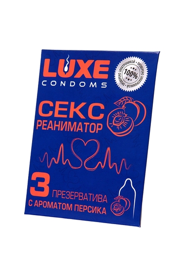 Презервативы с ароматом персика «Сексреаниматор» - 3 шт. - фото, цены