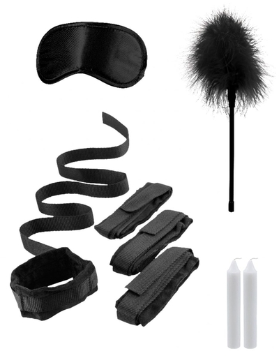 Черный игровой набор бдсм Bed Bindings Restraint Kit - фото, цены