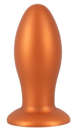 Оранжевая анальная пробка с присоской - 16 см. - фото, цены