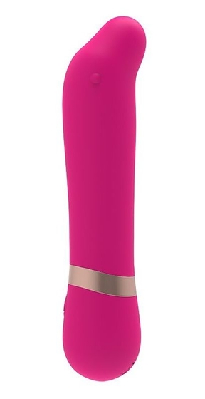 Розовый мини-вибратор для массажа G-точки Cuddly Vibe - 11,9 см. - фото, цены