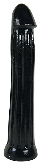 Чёрный фаллоимитатор All Black с рёбрами - 31 см. - фото, цены
