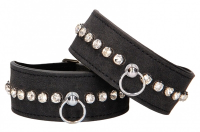 Черные наручники Diamond Studded Wrist Cuffs - фото, цены