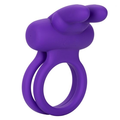 Фиолетовое двойное эрекционное кольцо Silicone Rechargeable Dual Rockin Rabbit - фото, цены