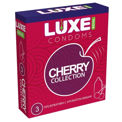 Презервативы с ароматом вишни Luxe Royal Cherry Collection - 3 шт. - фото, цены
