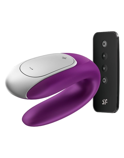 Фиолетовый вибромассажёр для пар Satisfyer Double Fun - фото, цены