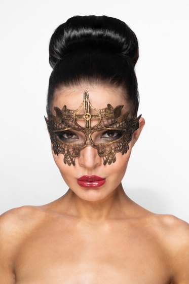 Золотистая карнавальная маска Шеретан - фото, цены