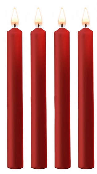 Набор из 4 красных восковых свечей Teasing Wax Candles Large - фото, цены