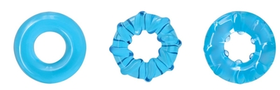 Набор из 3 голубых эрекционных колец Dyno Rings - фото, цены