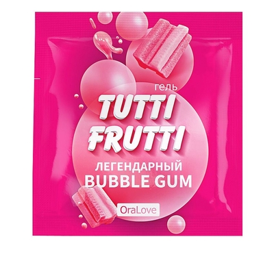 Саше гель-смазки Tutti-frutti со вкусом бабл-гам - 4 гр. - фото, цены
