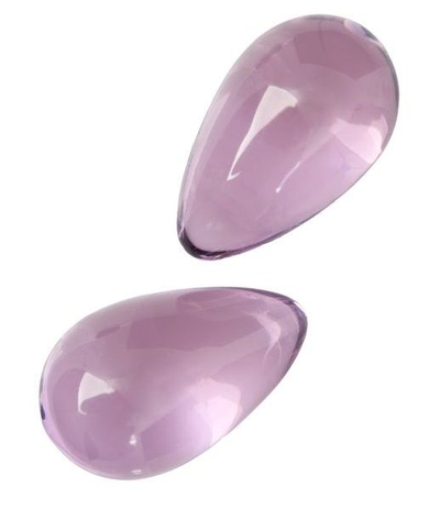 Розовые стеклянные вагинальные шарики в форме капелек - фото, цены