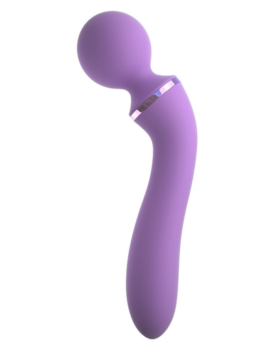 Фиолетовый двусторонний вибростимулятор Duo Wand Massage-Her - 19,6 см. - фото, цены