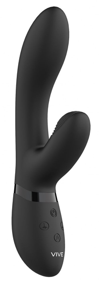 Черный вибромассажер Kyra - 21,3 см. - фото, цены
