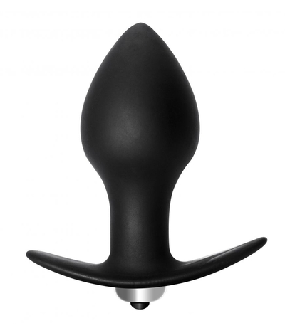 Чёрная анальная вибропробка Bulb Anal Plug - 10 см. - фото, цены