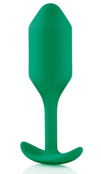 Зеленая пробка для ношения B-vibe Snug Plug 2 - 11,4 см. - фото, цены