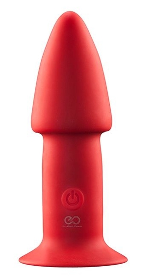 Красный конический анальный вибромассажер - 12,7 см. - фото, цены