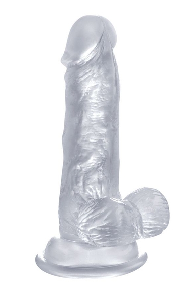 Прозрачный фаллоимитатор Realistic Cock 6 With Scrotum - 15 см. - фото, цены