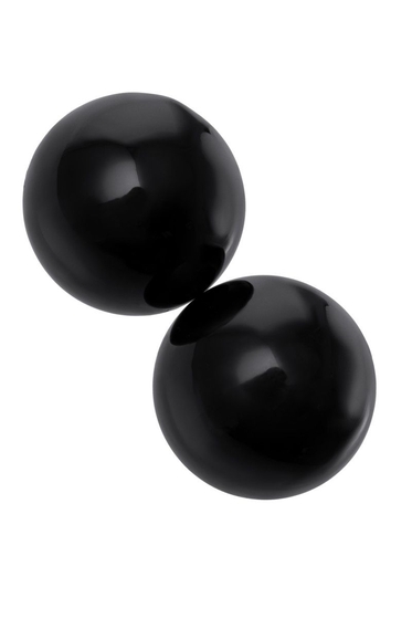 Чёрные гладкие вагинальные шарики из стекла - фото, цены